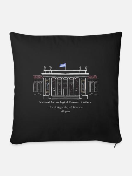 Athen Nationales Archaeologisches Museum Zeichnung - Sofakissenbezug 45 x 45 cm - Schwarz