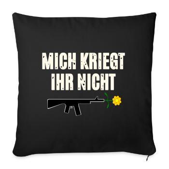 Protest pressure with weapon and flower - Sofa pillowcase 17,3'' x 17,3'' (45 x 45 cm) - black - Front