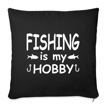 Angling - Sofa pillowcase 17,3'' x 17,3'' (45 x 45 cm) - black - Front