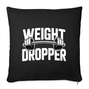 Weight Dropper - Exercice de musculation avec haltères de gym - Housse de coussin décorative 45 x 45 cm - noir - Devant