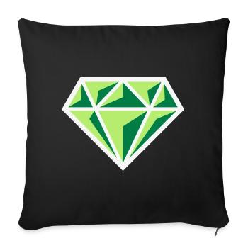 Diamant (pierre précieuse symbole brillant / NEG Gre 3C) - Housse de coussin décorative 45 x 45 cm - noir - Devant