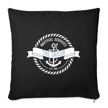 Nautic Design Sailor Emblem Nautical Patch - Sofa pillowcase 17,3'' x 17,3'' (45 x 45 cm) - black - Front