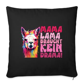 Les futures mamans MAMA LAMA N'A PAS BESOIN DE DRAME - Housse de coussin décorative 45 x 45 cm - noir - Devant