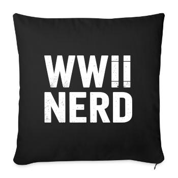 Seconde Guerre mondiale Nerd Seconde Guerre mondiale - Housse de coussin décorative 45 x 45 cm - noir - Devant