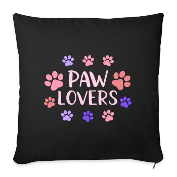 Pastel Animal Paw Lover - Sofa pillowcase 17,3'' x 17,3'' (45 x 45 cm) - black - Front