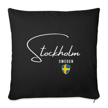 Stockholm, Suède, design minimaliste élégant - Housse de coussin décorative 45 x 45 cm - noir - Devant