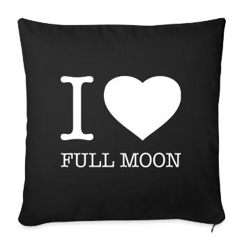 J’adore Pleine lune Vollmond - Housse de coussin décorative 45 x 45 cm - noir - Devant