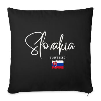 Racines slovaques, j’adore la Slovaquie - Housse de coussin décorative 45 x 45 cm - noir - Devant