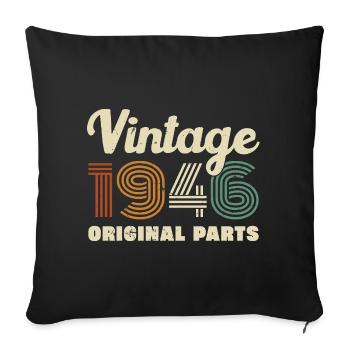 80 Years 1946 Vintage Retro Anniversary - Sofa pillowcase 17,3'' x 17,3'' (45 x 45 cm) - black - Front