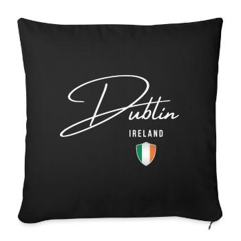 Dublin, Irland, elegantes Design Dublin - Sofakissenbezug 45 x 45 cm - Schwarz - Vorne