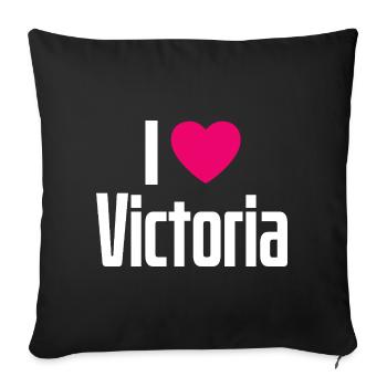I Love Victoria Pink Heart I Love Victoria - Sofa pillowcase 17,3'' x 17,3'' (45 x 45 cm) - black - Front
