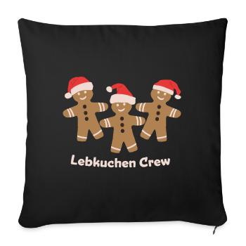 Gingerbread Crew Christmas Motif Christmas Bakery - Sofa pillowcase 17,3'' x 17,3'' (45 x 45 cm) - black - Front