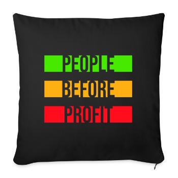 Logo de l’activisme People Before Profit Justice - Housse de coussin décorative 45 x 45 cm - noir - Devant