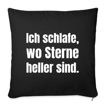 I sleep where stars are brighter - Sofa pillowcase 17,3'' x 17,3'' (45 x 45 cm) - black - Front