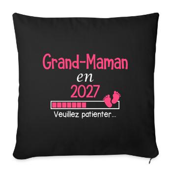 Oma im Jahr 2027 Oma-werdende Geschenk - Sofakissenbezug 45 x 45 cm - Schwarz - Vorne