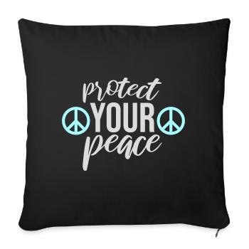 Protect Your Peace Mental Health Mindfulness - Sofa pillowcase 17,3'' x 17,3'' (45 x 45 cm) - black - Front