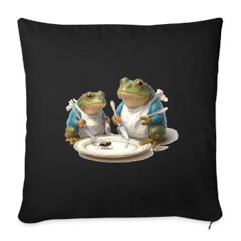 Frog Dinner: Fly on a Plate - Sofa pillowcase 17,3'' x 17,3'' (45 x 45 cm) - black - Front