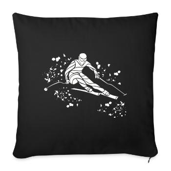 Alpine skiing Winter sports Nordic skiing - Sofa pillowcase 17,3'' x 17,3'' (45 x 45 cm) - black - Front