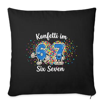 67 Six Seven Meme Confetti Carnival Cologne - Sofa pillowcase 17,3'' x 17,3'' (45 x 45 cm) - black - Front