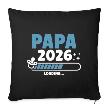 Papa 2026 Loading... - Sofa pillowcase 17,3'' x 17,3'' (45 x 45 cm) - black - Front