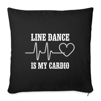Danse en ligne Cardio Heart - Housse de coussin décorative 45 x 45 cm - noir - Devant