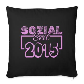 Social Pink depuis 2013 - Housse de coussin décorative 45 x 45 cm - noir - Devant