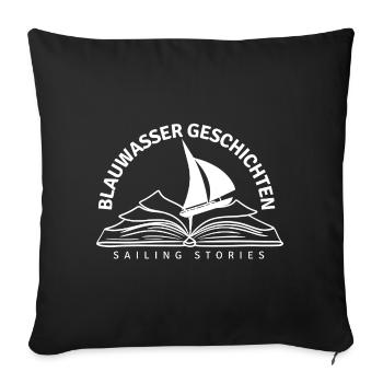 Blue Water Stories Logo - Housse de coussin décorative 45 x 45 cm - noir - Devant