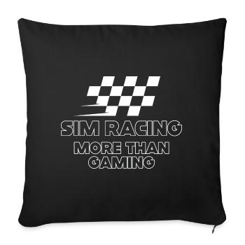 Drapeau de simulation de course : plus que le jeu vidéo - Housse de coussin décorative 45 x 45 cm - noir - Devant