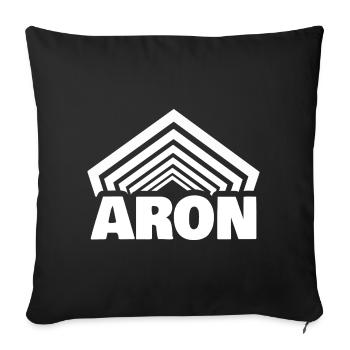 First name Aron - Sofa pillowcase 17,3'' x 17,3'' (45 x 45 cm) - black - Front
