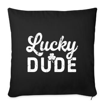 Lucky Dude with Four Leaf Clover  - Sofa pillowcase 17,3'' x 17,3'' (45 x 45 cm) - black - Front
