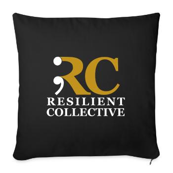 Emblème du Collectif Résilient - Housse de coussin décorative 45 x 45 cm - noir - Devant