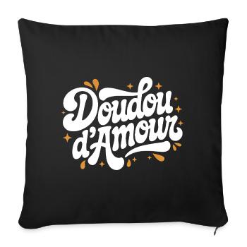 Doudou d’Amour - Housse de coussin décorative 45 x 45 cm - noir - Devant