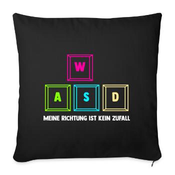 Zocken Computerspieler Zocker Gaming Gamer - Sofakissenbezug 45 x 45 cm - Schwarz - Vorne