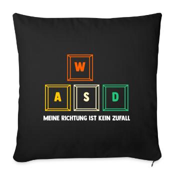 Zocken Computerspieler Zocker Gaming Gamer - Sofakissenbezug 45 x 45 cm - Schwarz - Vorne