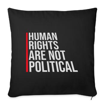 Human Rights Are Not Political Menschenrechte Logo - Sofa pillowcase 17,3'' x 17,3'' (45 x 45 cm) - black - Front