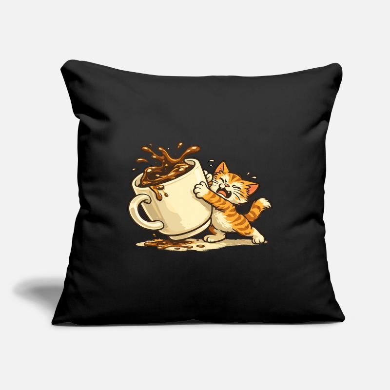 Cat Coffee Chaos Sofa pillowcase 17,3'' x 17,3'' (45 x 45 cm)