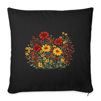 Vintage Flower Women Wildflower Garden Garden - Sofa pillowcase 17,3'' x 17,3'' (45 x 45 cm) - black - Front