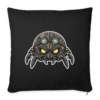 Tarantula Sentinel Steampunk Mechanical Black - Sofa pillowcase 17,3'' x 17,3'' (45 x 45 cm) - black - Front