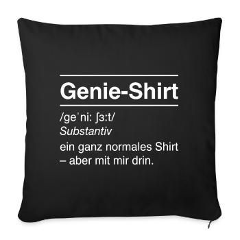 Genius Shirt – Lustiger Spruch Definition - Sofakissenbezug 45 x 45 cm - Schwarz - Vorne