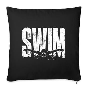 Chemise de bain pour un sport de natation cadeau - Housse de coussin décorative 45 x 45 cm - noir - Devant