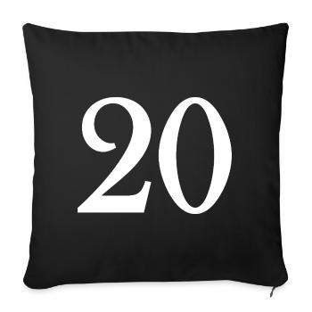 20. 20e ANNIVERSAIRE. ANNIVERSAIRE 20 ANS. 20 ANS. - Housse de coussin décorative 45 x 45 cm - noir - Devant