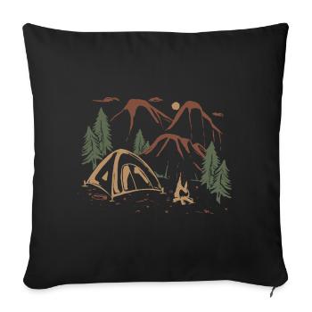 Backcountry Camp Night Sketch - Sofa pillowcase 17,3'' x 17,3'' (45 x 45 cm) - black - Front