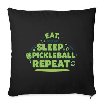 Pickleball Funny Player Eat Sleep Pickleball - Sofa pillowcase 17,3'' x 17,3'' (45 x 45 cm) - black - Front