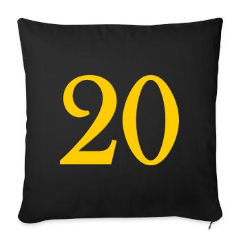 20. 20. JAHRESTAG. 20-JÄHRIGES JUBILÄUM. 20 JAHRE. - Sofakissenbezug 45 x 45 cm - Schwarz - Vorne