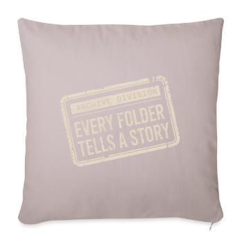 Every Folder Tells a Story - Sofa pillowcase 17,3'' x 17,3'' (45 x 45 cm) - light taupe - Front