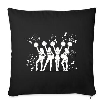 Cheerpom pom girls Mom Cheerleading - Housse de coussin décorative 45 x 45 cm - noir - Devant