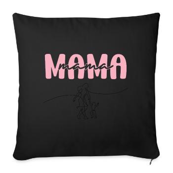 Lettrage Mama Rose - Housse de coussin décorative 45 x 45 cm - noir - Devant