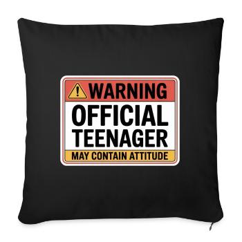 official teenager - Sofa pillowcase 17,3'' x 17,3'' (45 x 45 cm) - black - Front