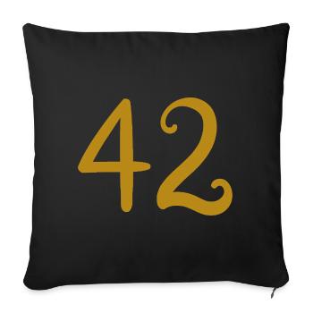 42 - Sofa pillowcase 17,3'' x 17,3'' (45 x 45 cm) - black - Front