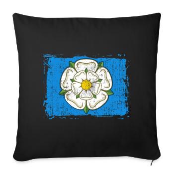 Yorkshire Rose Flag Nord de l’Angleterre Royaume-Uni - Housse de coussin décorative 45 x 45 cm - noir - Devant